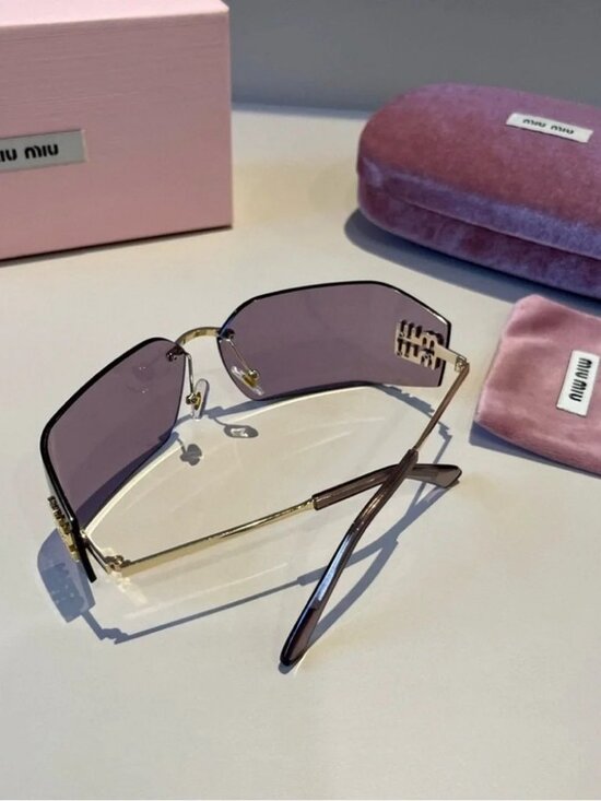✨ Miu Miu Rimless Pink Tinted Logo Sunglasses ✨ main image 4
